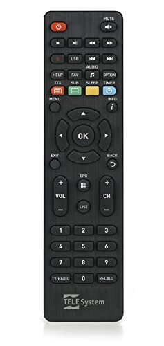 TELE System/Fuba Original-Ersatzfernbedienung für Decoder tivùsat TS9018HEVC und ODE718HEVC: mit zuverlässiger und intuitiver Steuerung, kompatibel mit den angegebenen Modellen. von TELE System