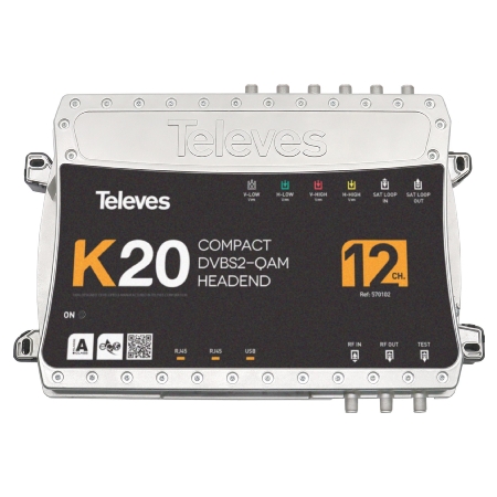 K20-12  - Kompaktkopfstelle 12 Tr. DVB-S2 in QAM K20-12 von Televes