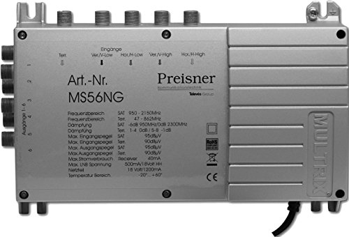 Televes (Preisner) Multischalter MS56NG mit Netzteil Multischalter 8424450167281 von Televes