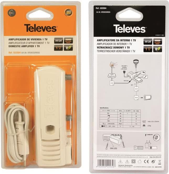 Televes 553504 TV-Signalverstärker 88 - 1006 MHz (553504) von Televes