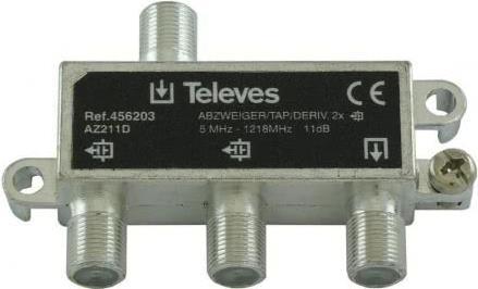 Televes AZ211D 2-fach Abzweiger 5-1218 MHz AD:11dB 456203 (AZ211D) von Televes