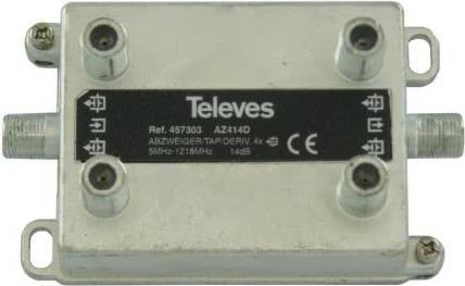 Televes AZ414D 4-fach Abzweiger 5-1218 MHz AD:14dB 457303 (AZ414D) von Televes
