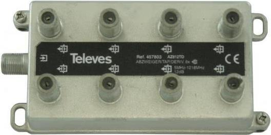 Televes AZ812TD 8-fach End-Abzweige 5-1218 MHz AD:12dB 457803 (AZ812TD) von Televes