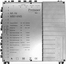 Televes MS512NG. Produktfarbe: Grau. Stecker: F. Breite: 204 mm, Tiefe: 57 mm, Höhe: 130 mm. Abmessungen (BxTxH): 204 x 57 x 130 mm (MS512NG) von Televes