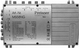 Televes MS56NG. Produktfarbe: Grau. Stecker: F. Breite: 204 mm, Tiefe: 57 mm, Höhe: 130 mm. Abmessungen (BxTxH): 204 x 57 x 130 mm (MS56NG) von Televes