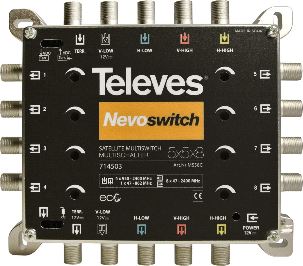 Televes Multischalter 5 in 8 Guß MS58C 714503 Televes Multischalter 5 in 8 Guß MS58C 714503 von Televes
