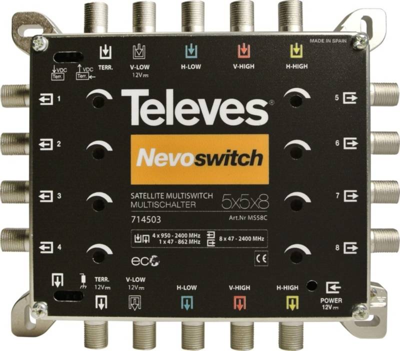 Televes Multischalter 5 in 8 Guß MS58C 714503 von Televes