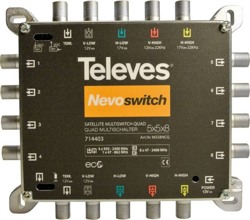 Televes Multischalter 5 in 8 Guß MS58NCQ 714403 von Televes