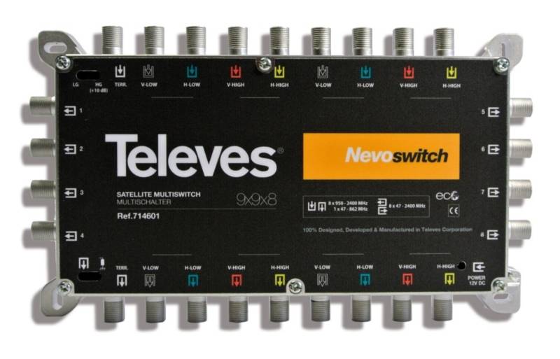 Televes Multischalter 9 in 8 Guß MS98C 714601 von Televes
