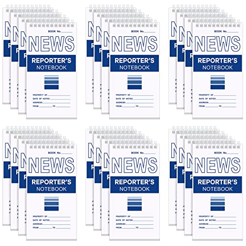 24 Stück Reporter-Notizbuch, oben gebunden, Spiralbindung, Notizblock, 10,2 x 20,3 cm, Reporterblock, Reporterzubehör für Journalisten, Notizen, Detektiv, Arbeiter, Mitarbeiter, Arbeit, Studium, von Teling