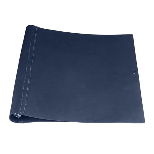 Lederordner mit 3 Ringen, hält 21,6 x 27,9 cm, Vintage-Kunstleder, Portfolio-Ordner, Planer für Büro, Zuhause, Dokumente, Fototagebuch, Zubehör (Marineblau) von Teling