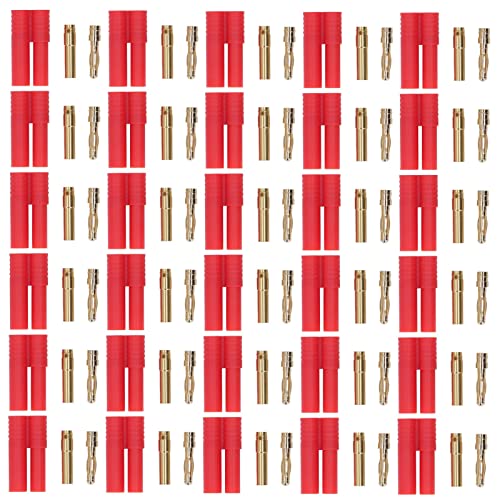 ‌4mm Bananenanschlussstopfen, 30-Pack-CNC-Präzisionsstopfen mit Goldplattiertem Messing mit ABS-Schale, Anti-Korrosion-Bananenstopfen für Drohnen/RC-Modelle/Elektrofahrzeuge von Telituny