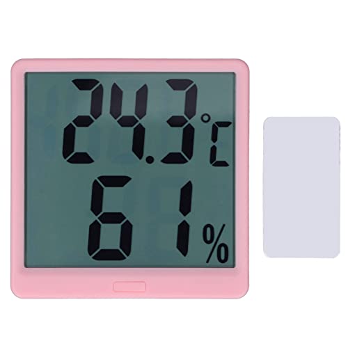 Digital Hygrometer-Thermometer, ABS-Luftfeuchtigkeitssensor für Home, Labor, Workshop, -20~60 ℃/10% -99% RH, CR2032 Batterie, Celsius/Fahrenheit Switch (Rosa) von Telituny