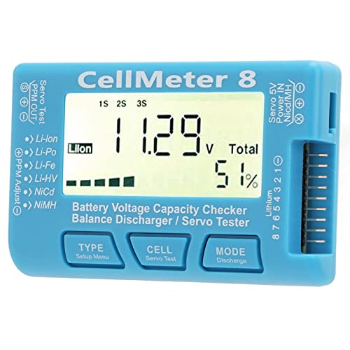 Digitaler Akku-Kapazitätstester, Servotester 1000-2000us, 0,001V Präzisionsmessgerät für LiPo/LiFe, 2-8S Spannungsausgleich mit Hintergrundbeleuchtung für RC-Modellbau, Drohnen Digitaler Akku-Kapazitätstester, Servotester 1000-2000us, 0,001V Präzisionsmessgerät für LiPo/LiFe, 2-8S Spannungsausgleich mit Hintergrundbeleuchtung für RC-Modellbau, Drohnen von Telituny