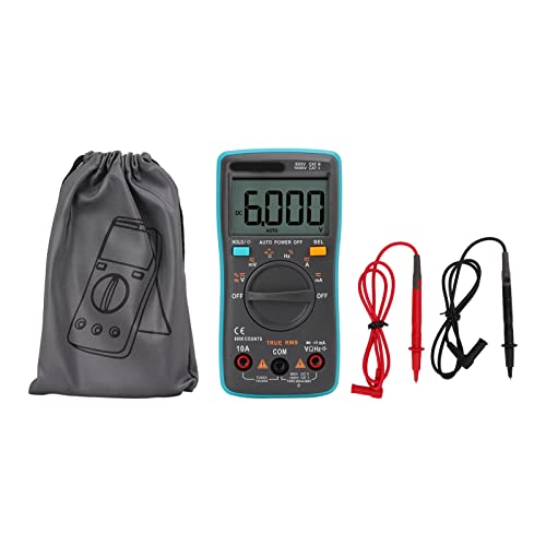 Digitales Multimeter, 6000 Counts True RMS, Auto-Ranging AC/DC Spannungsstrom Tester, Misst Widerstand Kapazität Frequenz Temperatur Tastverhältnis Dioden, mit LCD Display & Digitales Multimeter, 6000 Counts True RMS, Auto-Ranging AC/DC Spannungsstrom Tester, Misst Widerstand Kapazität Frequenz Temperatur Tastverhältnis Dioden, mit LCD Display & von Telituny