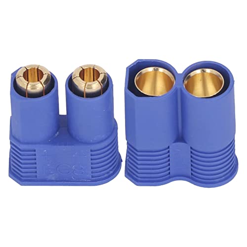 EC8 Steckverbinder-Set, 50 Stk. Vergoldete Hochstromstecker, Messing Akkuverbinder EC8 für Drohne, RC Modelle, LiPo-Akkus, Elektrofahrzeuge, mit ABS Gehäuse von Telituny