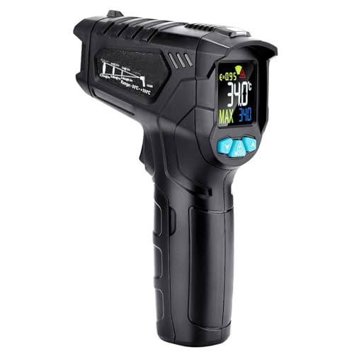 Infrarot Thermometer, Industrielles IR Thermometer, -58°F bis 1022°F (-50°C bis 550°C), Berührungsloses Temperaturmessgerät mit Laserpointer, Farbdisplay, für HVAC, Automotive, von Telituny