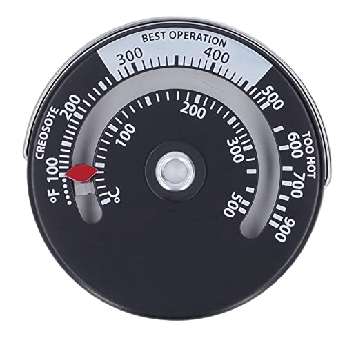 Magnetofen-Thermometer, 0-500 ° C-Kamin-Thermometer mit Aluminiumlegierungswahl, Hochtemperaturbeständigkeit-für Holzöfen, Pelletöfen und Gasherde, Einfache Magnetische von Telituny