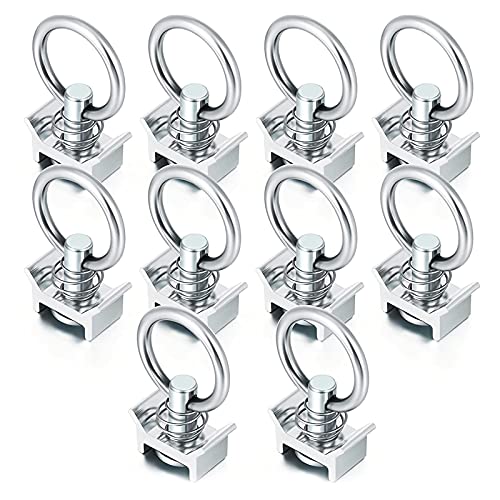 Telituny Cargo Load Rings 10pcs Single Stud Fitting L Track mit Edelstahl-Rundring Aluminium Keeper Cargo Control für Airline Track Logistic Installation von Telituny