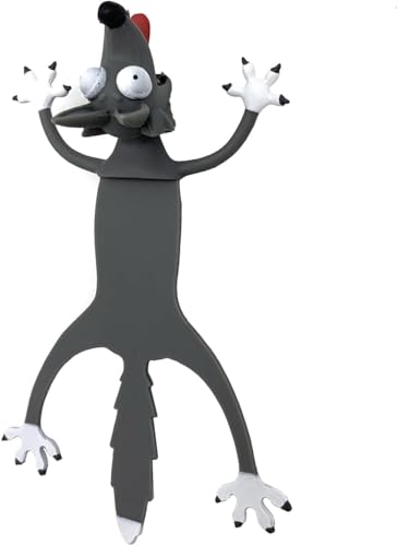 Telituny Witzige 3D Lesezeichen Kinder, Cartoon Tier-Lesezeichen Buchseitenmarkierung Buchzeichen, Lesezeichen Zerquetschte Tiere Schreibwaren Kreatives Geschenks für Student Jungen Mädchen(Wolf) von Telituny