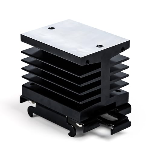Telituny Einphasiges SSR Kühlkörper, Aluminium Kühlkörper Ableitungskühler, Verdickte Seitenwand SSR-Halbleiterrelais-Kühlerplatte einphasiger Kühler Kühlerbasis, für Solid State Relaismodul(10-40A) von Telituny