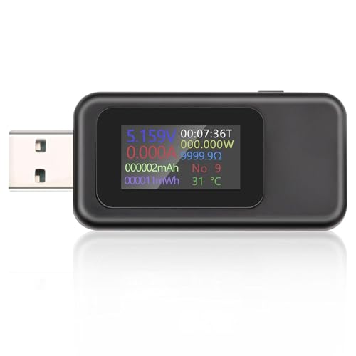 Telituny KWS-MX18L USB Multimeter Digital, DC 0-30V 0-5A LCD Farbdisplay Voltmeter & Strommessgerät, USB Tester Messgerät Ladegerät Detektor für Ladegeräte, Powerbanks, USB-Netzteile (USB Anschluss) Telituny KWS-MX18L USB Multimeter Digital, DC 0-30V 0-5A LCD Farbdisplay Voltmeter & Strommessgerät, USB Tester Messgerät Ladegerät Detektor für Ladegeräte, Powerbanks, USB-Netzteile (USB Anschluss) von Telituny