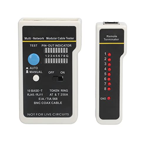 Telituny Netzwerk-Kabeltester, RJ45/RJ11 Ethernet-Kabeltester mit Auto-Scan, Tragbarer LAN-Kabelprüfer für UTP/STP Kabel - Inklusive Lederetui, Kurzschluss-Erkennung Telituny Netzwerk-Kabeltester, RJ45/RJ11 Ethernet-Kabeltester mit Auto-Scan, Tragbarer LAN-Kabelprüfer für UTP/STP Kabel - Inklusive Lederetui, Kurzschluss-Erkennung von Telituny