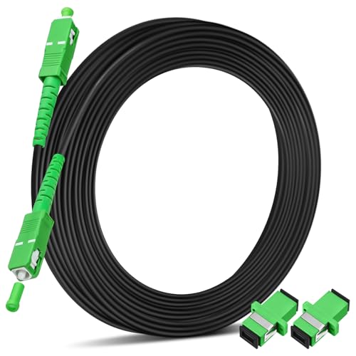 Tellegloww SC/APC Glasfaser-Internetkabel, OS2, Singlemode, für den Außenbereich, gepanzert, SC/APC, Glasfaserkabel, SC auf SC, Jumper, Simplex-Patchkabel, ATT und Stecker mit 2 Kopplern, LSZH, 30 m Tellegloww SC/APC Glasfaser-Internetkabel, OS2, Singlemode, für den Außenbereich, gepanzert, SC/APC, Glasfaserkabel, SC auf SC, Jumper, Simplex-Patchkabel, ATT und Stecker mit 2 Kopplern, LSZH, 30 m von Tellegloww