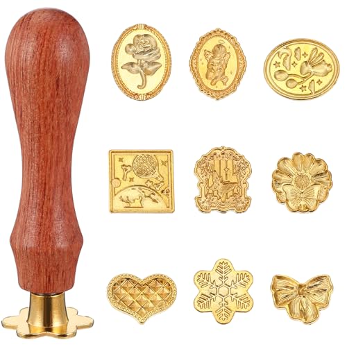 9 Stück Siegelstempel Blumen Wachssiegel Stempel Klassisch Poststempel Kopf mit Massivholz Griff Metall Wachsstempel Siegelwachs Set Traditioneller Museumsstempel für Umschläge Grußkarten 9 Stück Siegelstempel Blumen Wachssiegel Stempel Klassisch Poststempel Kopf mit Massivholz Griff Metall Wachsstempel Siegelwachs Set Traditioneller Museumsstempel für Umschläge Grußkarten von Telooco
