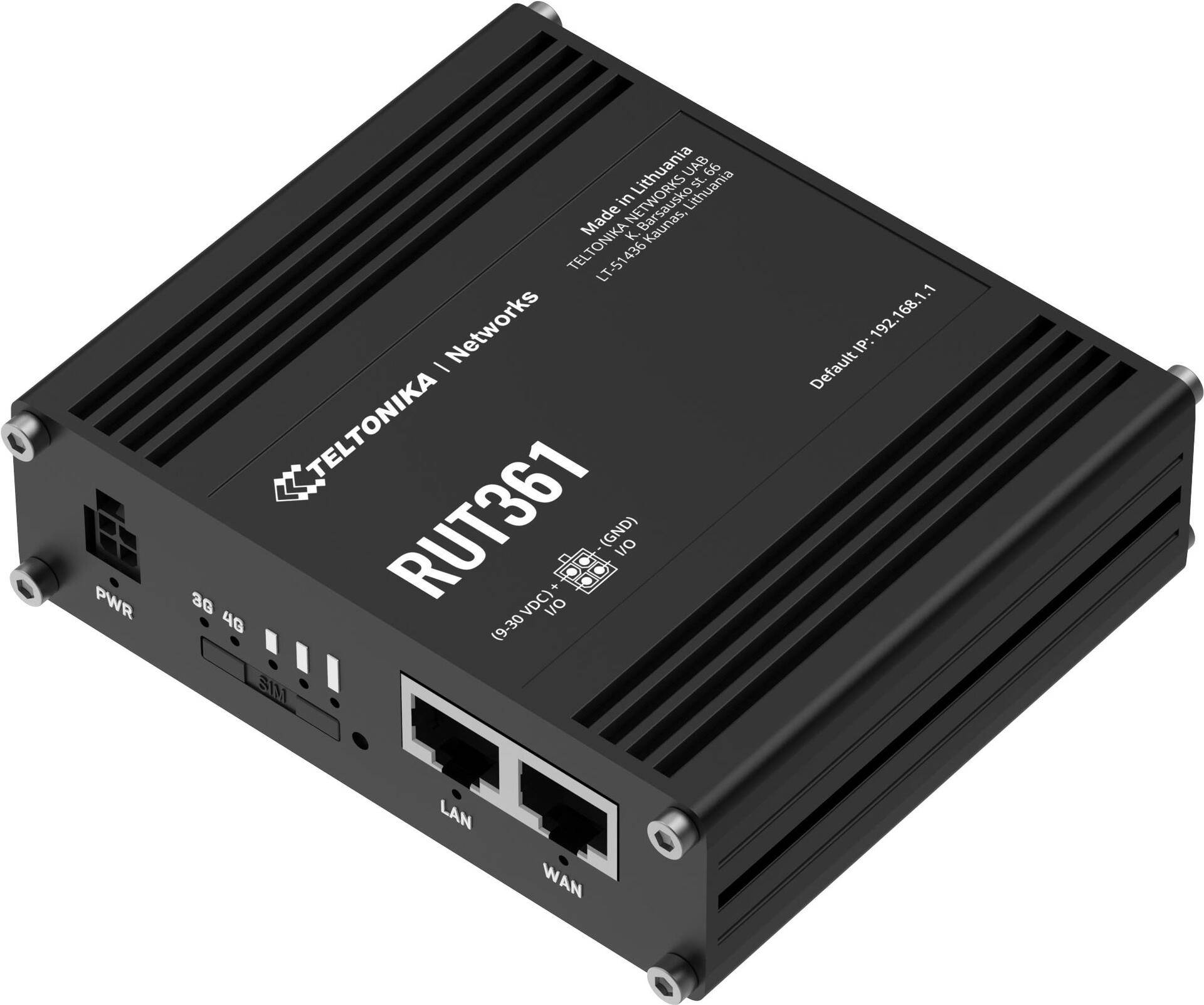Teltonika Industrieller 4G-LTE-Router RUT361 Cat 6 LTE - WiFi 4 - 2x RJ45 100 Mbit/s - IP30 - Router für Mobilfunknetz - Schwarz - Aluminium - LAN - Leistung - Signalstärke - Status - Schnelles Ethernet - 10,100 Mbit/s (RUT361100000) Teltonika Industrieller 4G-LTE-Router RUT361 Cat 6 LTE - WiFi 4 - 2x RJ45 100 Mbit/s - IP30 - Router für Mobilfunknetz - Schwarz - Aluminium - LAN - Leistung - Signalstärke - Status - Schnelles Ethernet - 10,100 Mbit/s (RUT361100000) von Teltonika