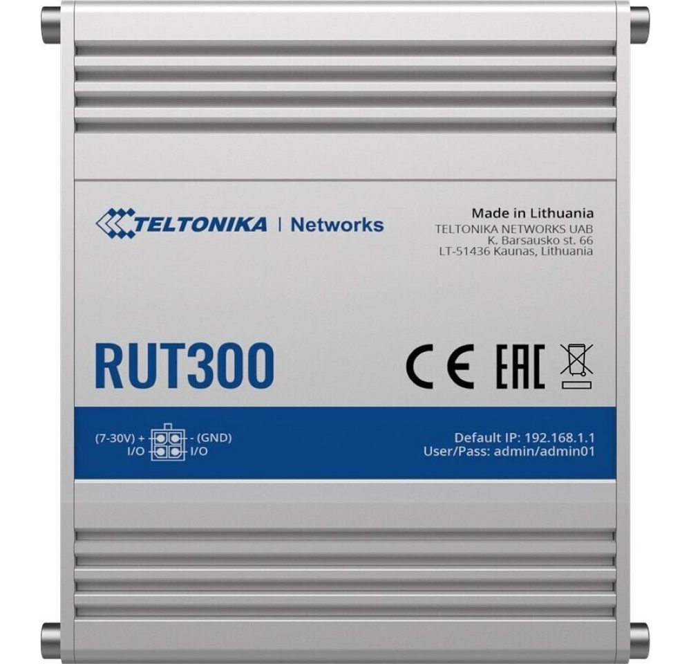 Teltonika RUT300 Industrial - Ethernet Router - silber/blau LAN-Router Teltonika RUT300 Industrial - Ethernet Router - silber/blau LAN-Router von Teltonika