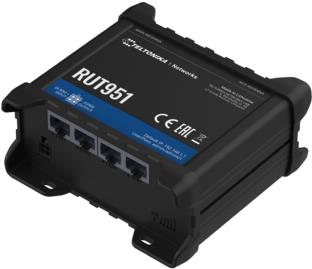 Teltonika RUT951 - Router für Mobilfunknetz - Schwarz - Aluminium - Kunststoff - DIN-Schiene - Industriell - Schnelles Ethernet (RUT951100000) von Teltonika