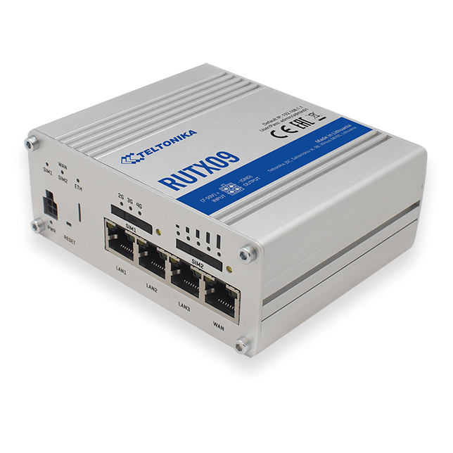 Teltonika RUTX09 - Router - WWAN - 4-Port-Switch - GigE - an DIN-Schiene montierbar (RUTX09) von Teltonika