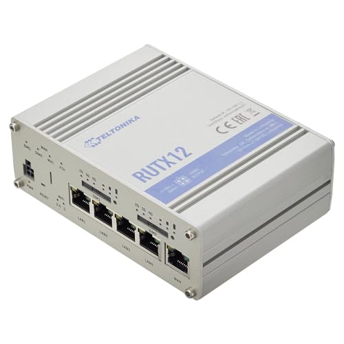 Teltonika RUTX12 Dual LTE Cat 6 Router RUTX12, Wi-Fi 5 (802.11ac), W125768412 (RUTX12, Wi-Fi 5 (802.11ac), Dual-Band (2.4 GHz / 5 GHz), Ethernet LAN, 3G, Silver, Tabletop Router) von Teltonika