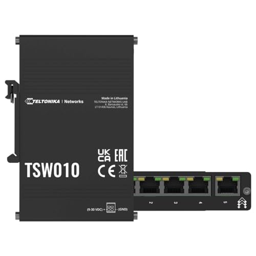 Teltonika TSW010 DIN Rain Switch 5 x RJ45 ports 10/100 Mbps (TSW010000000) von Teltonika