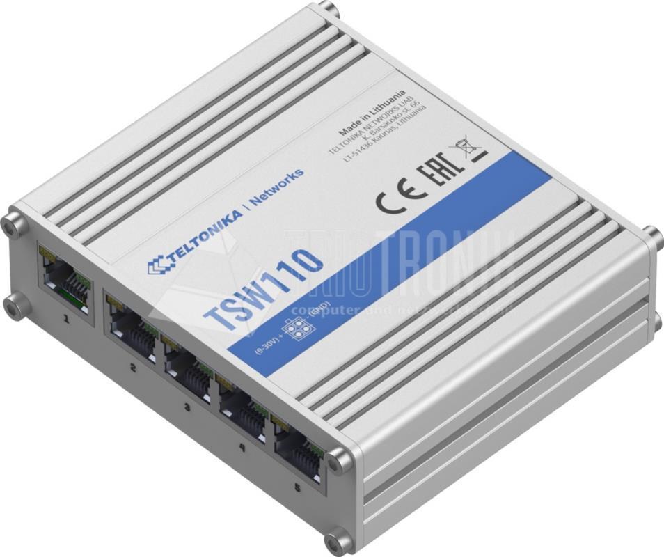 Teltonika TSW110 Netzwerk-Switch Unmanaged Gigabit Ethernet (10/100/1000) Power over Ethernet (PoE) Blau - Grau (TSW110) von Teltonika
