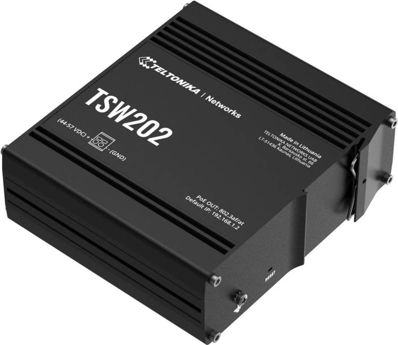 Teltonika TSW202 Managed L2 Gigabit Ethernet (10/100/1000) Power over Ethernet (PoE) Aluminium - Blau (TSW202000000) von Teltonika