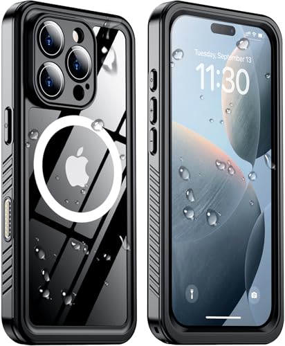 Temdan Magnetic for iPhone Pro Waterproof Case 6.3 Inch - Black/Clear 01 von Temdan