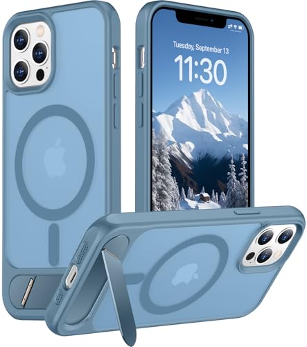 Temdan Magnetische Schutzhülle für iPhone 12 Pro Max, integrierter, unsichtbarer Ständer, kompatibel mit MagSafe, stoßfest in Militärqualität, schlanke, durchscheinende, matte Handyhülle für iPhone 12 Temdan Magnetische Schutzhülle für iPhone 12 Pro Max, integrierter, unsichtbarer Ständer, kompatibel mit MagSafe, stoßfest in Militärqualität, schlanke, durchscheinende, matte Handyhülle für iPhone 12 von Temdan