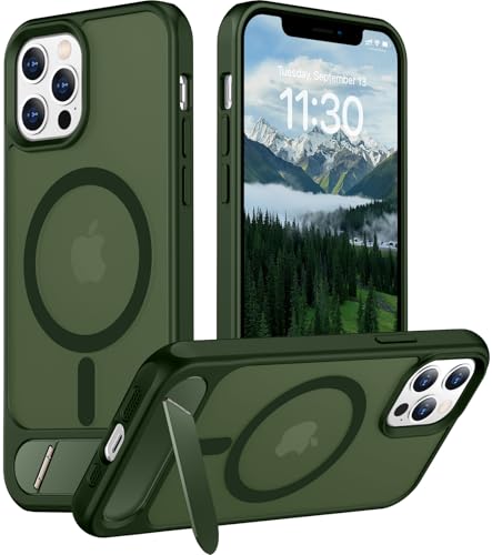 Temdan Magnetische Schutzhülle für iPhone 12 Pro Max, integrierter, unsichtbarer Ständer, kompatibel mit MagSafe, stoßfest in Militärqualität, schlanke, durchscheinende, matte Handyhülle für iPhone 12 Temdan Magnetische Schutzhülle für iPhone 12 Pro Max, integrierter, unsichtbarer Ständer, kompatibel mit MagSafe, stoßfest in Militärqualität, schlanke, durchscheinende, matte Handyhülle für iPhone 12 von Temdan