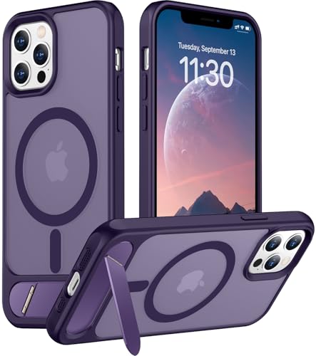Temdan Magnetische Schutzhülle für iPhone 12 Pro Max, integrierter, unsichtbarer Ständer, kompatibel mit MagSafe, stoßfest in Militärqualität, schlanke, durchscheinende, matte Handyhülle für iPhone 12 Temdan Magnetische Schutzhülle für iPhone 12 Pro Max, integrierter, unsichtbarer Ständer, kompatibel mit MagSafe, stoßfest in Militärqualität, schlanke, durchscheinende, matte Handyhülle für iPhone 12 von Temdan