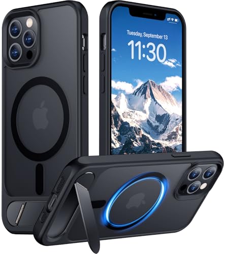 Temdan Magnetische Schutzhülle für iPhone 12 Pro Max, integrierter, unsichtbarer Ständer, kompatibel mit MagSafe, stoßfest in Militärqualität, schlanke, durchscheinende, matte Handyhülle für iPhone 12 Temdan Magnetische Schutzhülle für iPhone 12 Pro Max, integrierter, unsichtbarer Ständer, kompatibel mit MagSafe, stoßfest in Militärqualität, schlanke, durchscheinende, matte Handyhülle für iPhone 12 von Temdan