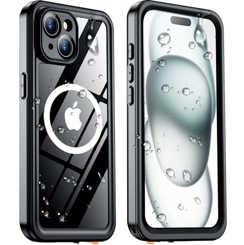 Temdan Magnetische Schutzhülle für iPhone 15, wasserdicht, integrierter Displayschutz, IP68 unter Wasser, 4,5 m, militärisch sturzsicher, staubdicht, echte 360-Grad-Hülle, stoßfest, 15,4 cm (6,1 Temdan Magnetische Schutzhülle für iPhone 15, wasserdicht, integrierter Displayschutz, IP68 unter Wasser, 4,5 m, militärisch sturzsicher, staubdicht, echte 360-Grad-Hülle, stoßfest, 15,4 cm (6,1 von Temdan