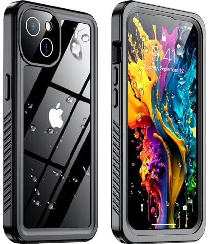 Temdan Schutzhülle für iPhone 13, wasserdicht, integrierter Displayschutz, IP68 unter Wasser, 4,5 m, militärisch sturzsicher, staubdicht, echte 360 Hülle, stoßfest, 15,4 cm (6,1 Zoll), von Temdan