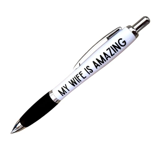 Templatables Lustige und unhöfliche Stifte – lustige Geschenke für Männer, Frauen, Freunde, Ehemänner, Ehefrauen und Familie (My Wife Is Amazing, Schwarz) von Templatables