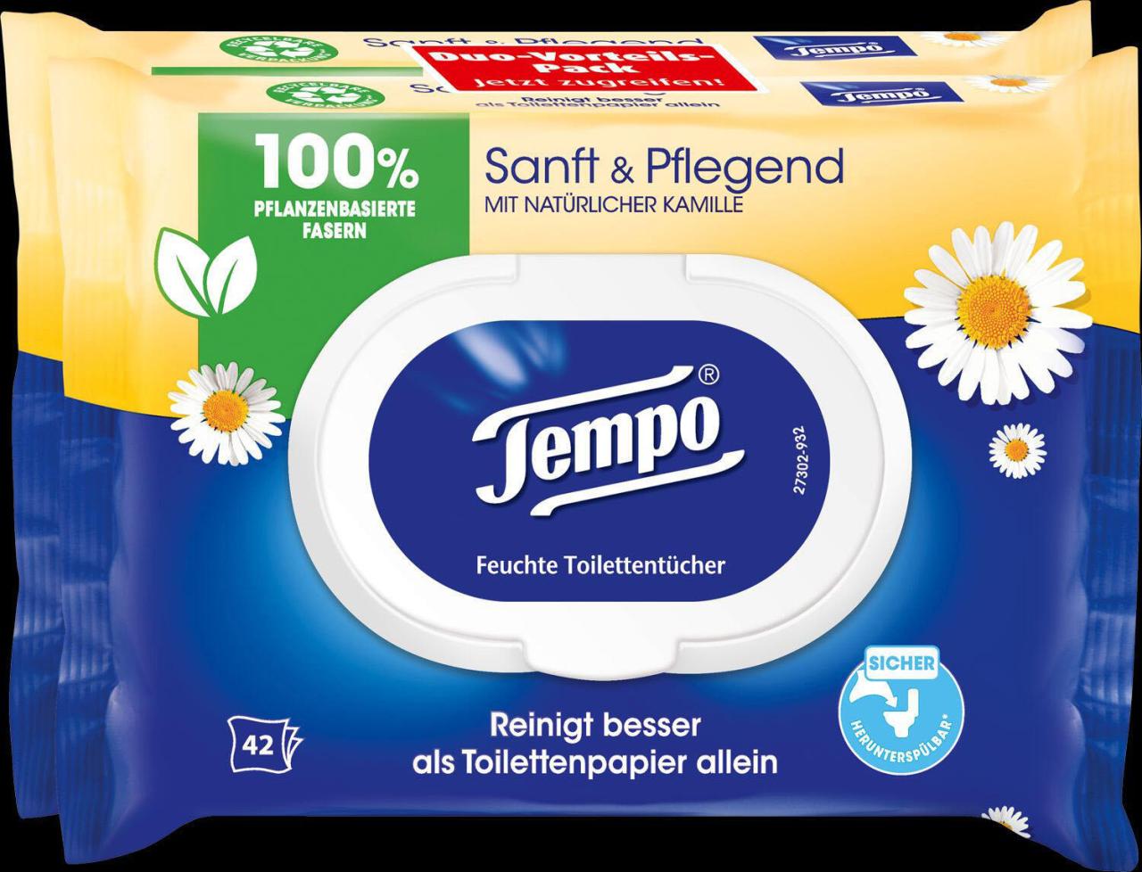 Tempo Feuchttücher Sanft & Pflegend Duo-Pack 1-lagig von Tempo