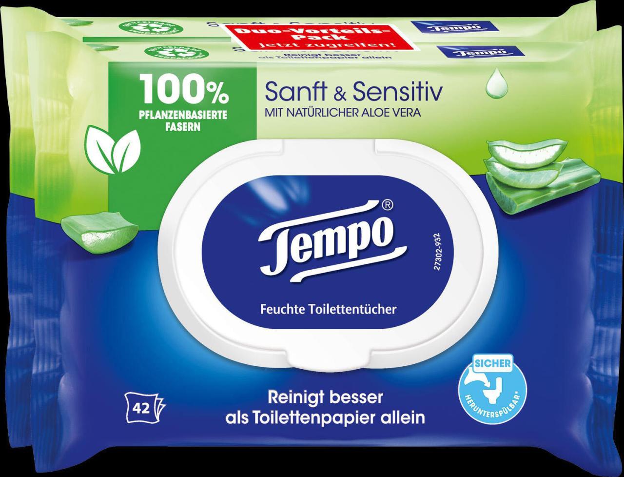 Tempo Feuchttücher Sanft & Sensitiv Duo-Pack 1-lagig von Tempo