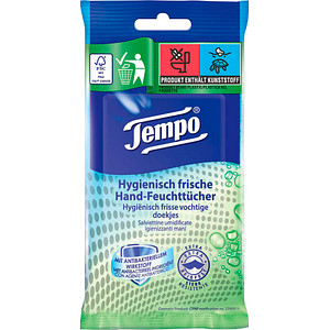 Tempo Handreinigungstücher Hygienisch frisch 1-lagig weiß, 10 Tücher Tempo Handreinigungstücher Hygienisch frisch 1-lagig weiß, 10 Tücher von Tempo