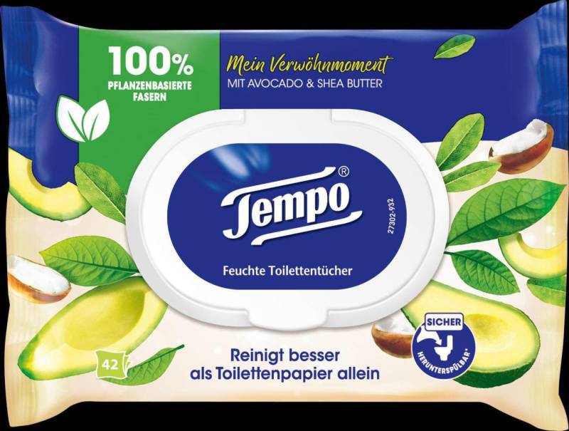Tempo Toilettenpapier Tempo Feucht Verwöhn Avocado 1-lagig von Tempo