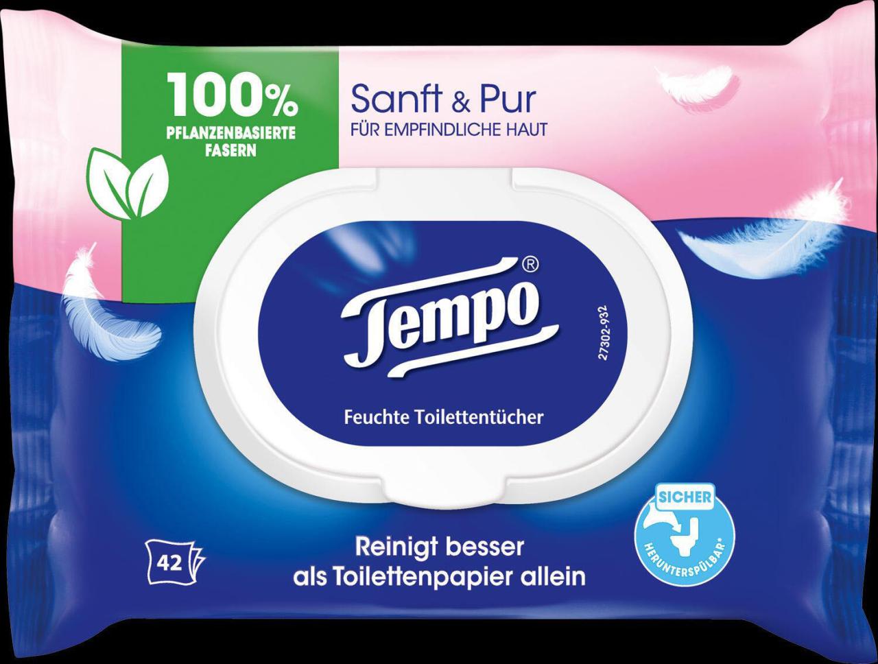 Tempo Toilettenpapier Tempo Feucht sanft&pur 1-lagig von Tempo